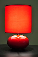 Image showing Red table lamp