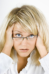 Image showing disheveled girl in glasses