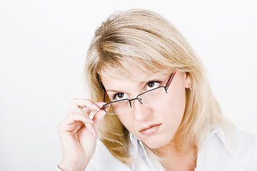 Image showing strong girl with glasses