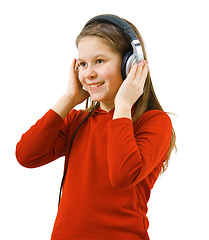 Image showing Girl listening to music