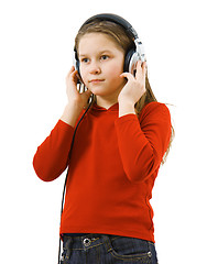 Image showing Girl listening to music