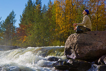 Image showing Meditation at the Falls