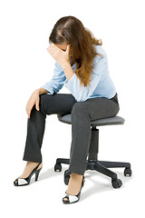 Image showing tired businesswoman