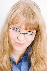 Image showing portrait of blonde in glasses
