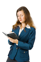 Image showing Business woman with notebook