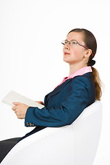 Image showing Slim girl with a book