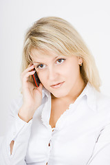 Image showing beautiful girl talking on the phone