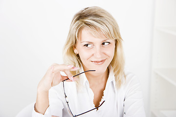 Image showing smiling girl with glasses