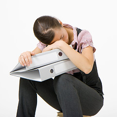 Image showing sleeping worker