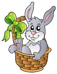 Image showing Easter bunny in basket