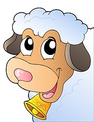 Image showing Cartoon lurking sheep