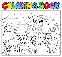 Image showing Coloring book with farm animals 3