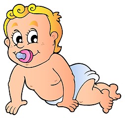 Image showing Cute crawling baby