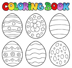 Image showing Coloring book with Easter eggs
