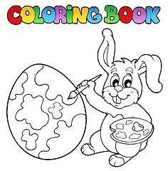 Image showing Coloring book with bunny artist