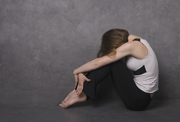 Image showing Sad woman, studio shot