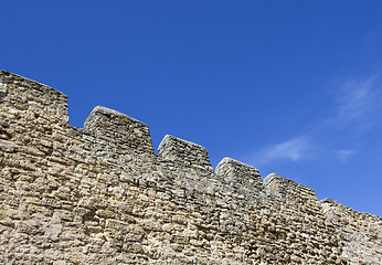 Image showing Merlons of an old fortress wall