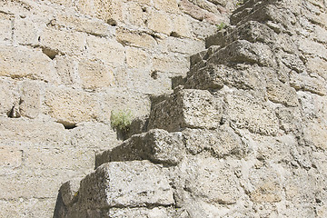 Image showing Ladder on a medieval wall