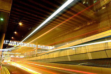 Image showing traffic in city at night