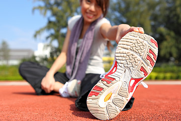 Image showing woman doing stretching exercise