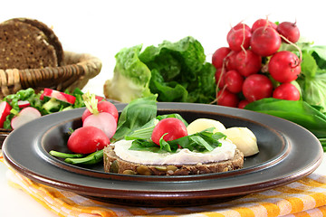 Image showing Wild garlic canapé