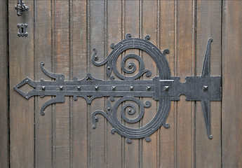Image showing Decorative door hinge