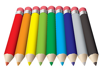 Image showing Pencil collection colored