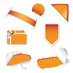 Image showing Shop sale elements orange