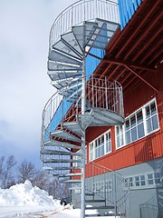 Image showing Spiral fire escape