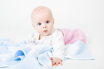 Image showing baby with a towel