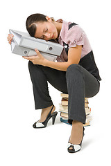 Image showing tired businesswoman