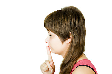 Image showing gesture of silence
