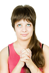 Image showing Teen girl prays