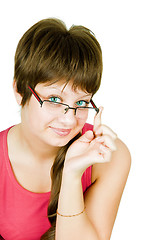 Image showing portrait of a girl in glasses