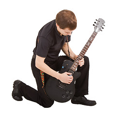 Image showing rock singer with electric guitar