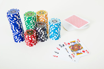 Image showing cards and poker chips