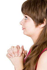 Image showing girl praying