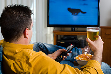 Image showing Watching television