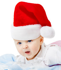 Image showing Baby in Christmas hats