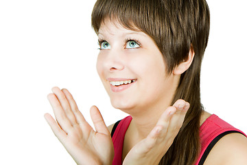 Image showing  happy girl with blue eyes