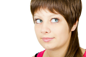 Image showing portrait of a beautiful blue-eyed girl