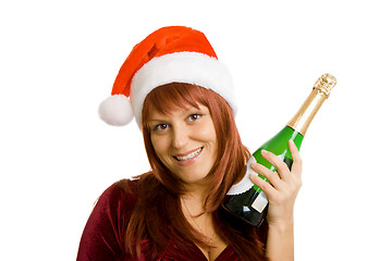 Image showing Girl in Christmas hats