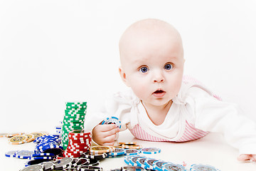 Image showing infant with chips