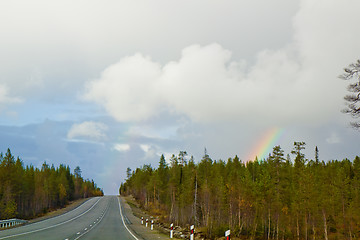 Image showing rainbow over the road