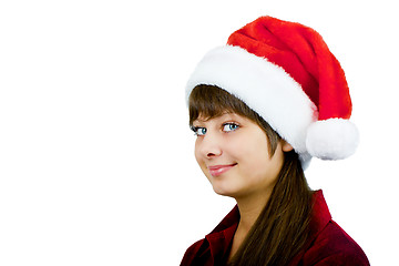 Image showing blue-eyed girl Santa