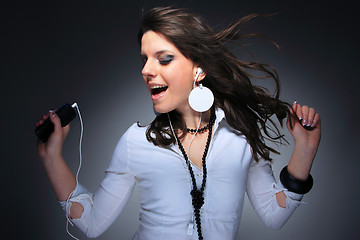 Image showing Beautiful Girl and music