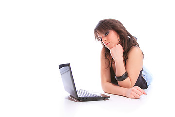 Image showing happy girl with a laptop