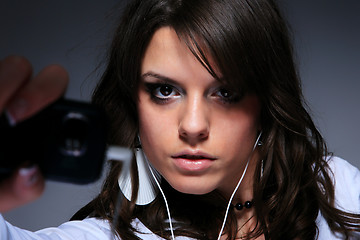 Image showing Beautiful Girl and music