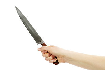 Image showing Large Knife in Hand