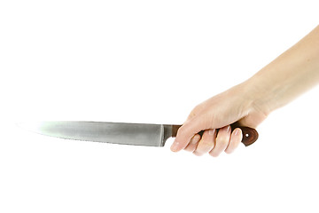 Image showing Large Knife in Hand